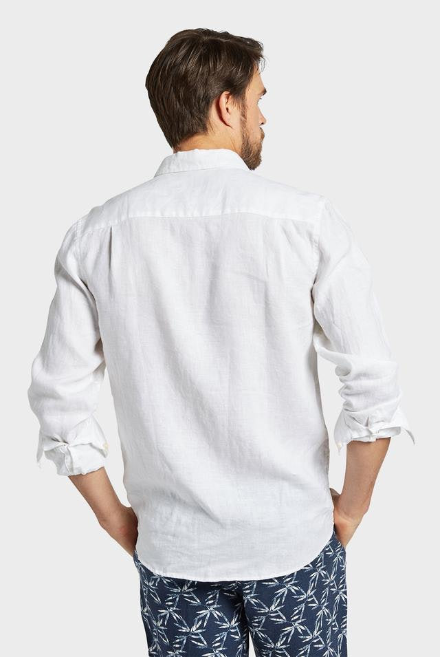 Academy Mens Hampton Linen LS Shirt - Back