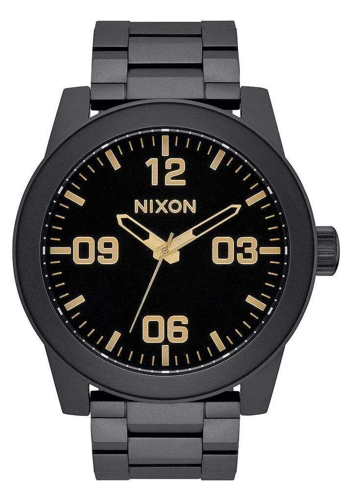 Nixon Corporal SS Watch- Matte Black/Gold - Front